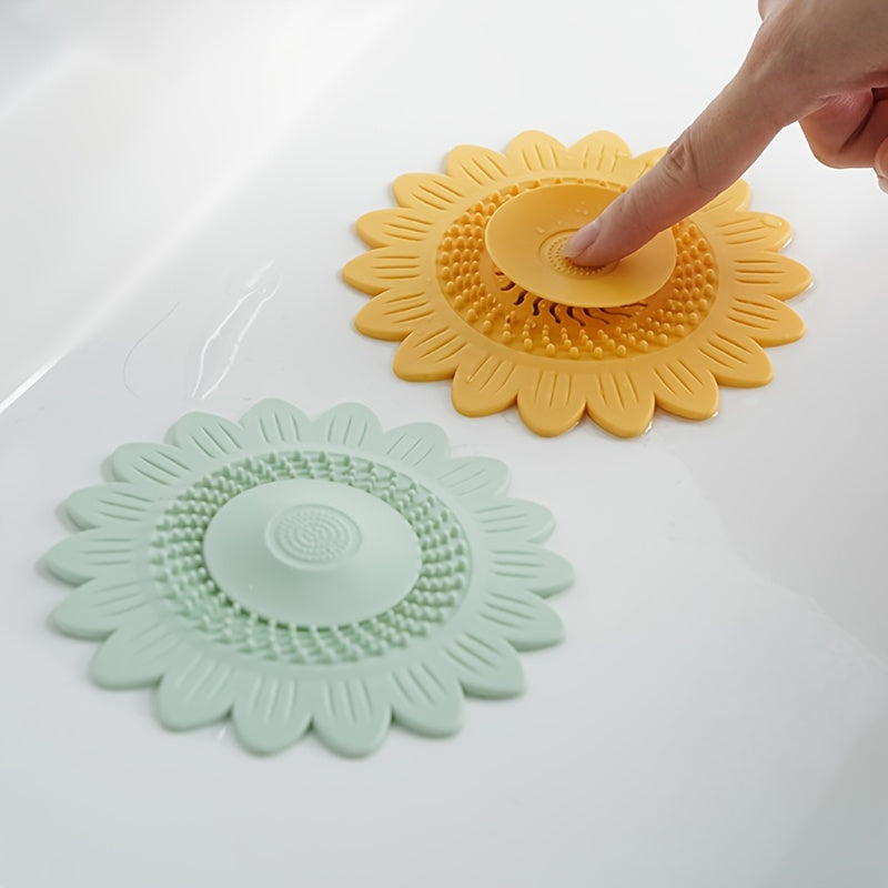 Filtro de lavabo con parador de cabello anti-obstrucción y diseño de flor para baño