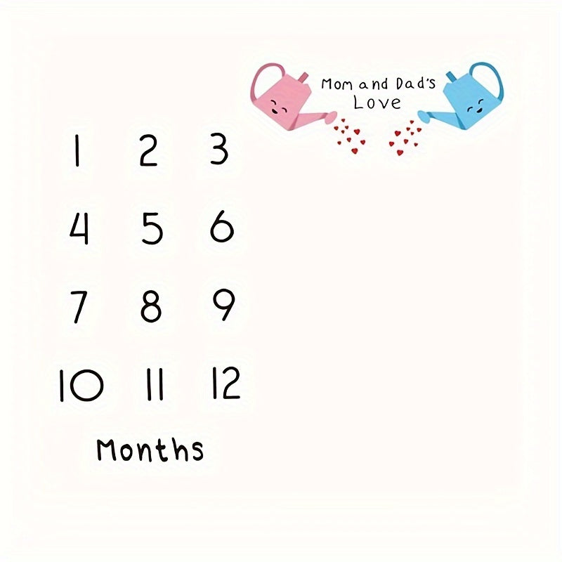 Детский плед для вех - ежемесячная память о росте, сделан из мягкого полиэстера, идеально подходит для DIY-фото мальчиков и девочек, детский фотопроп и плед