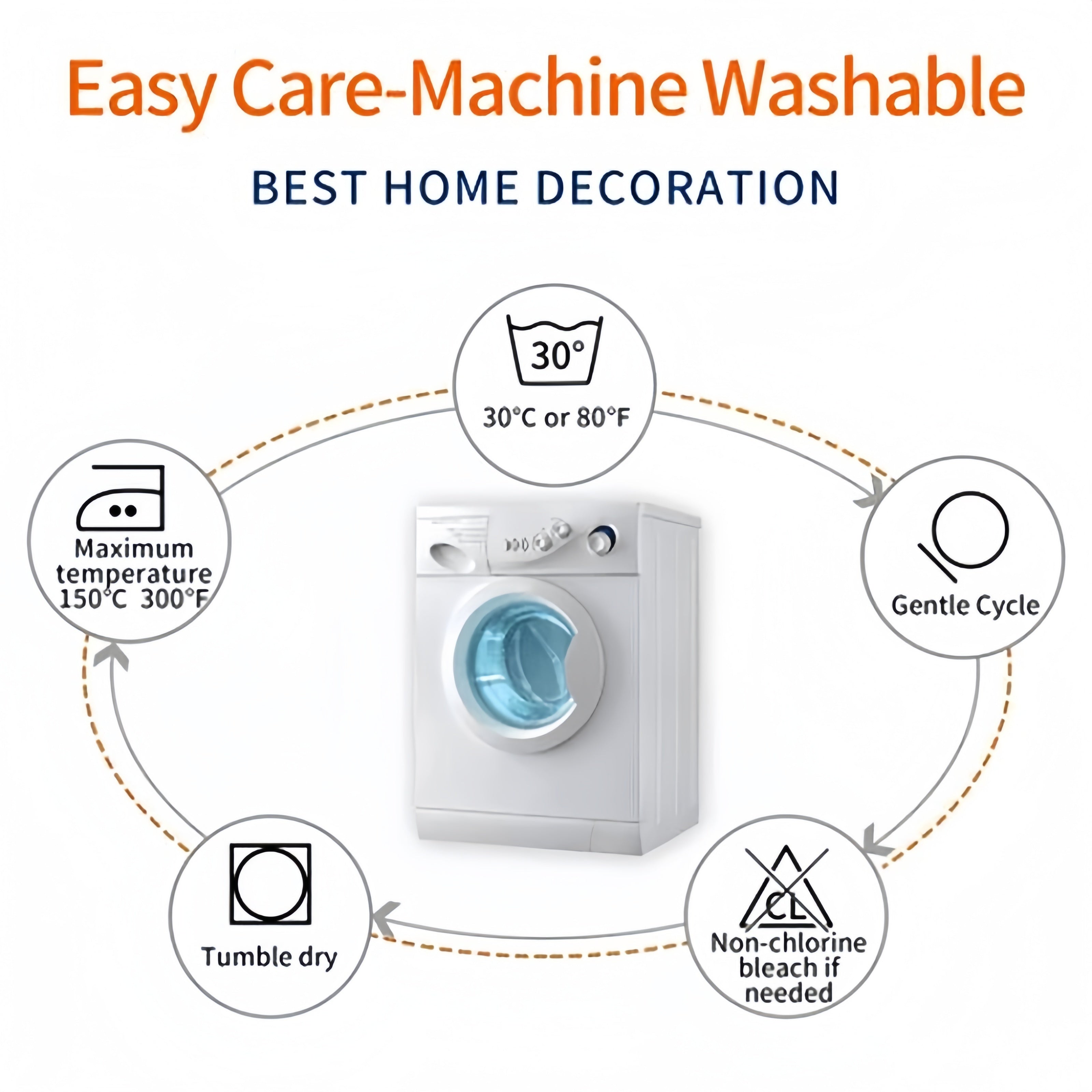 Gulzor polyester yostiq qopqog'i 45.72x45.72 sm, ko'rinmas zippersiz