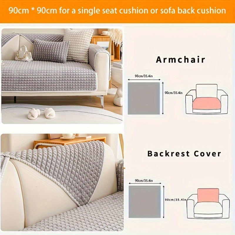 Funda de sofá de terciopelo con respaldo antideslizante para todas las estaciones, amigable con las mascotas, decoración para sala de estar y oficina