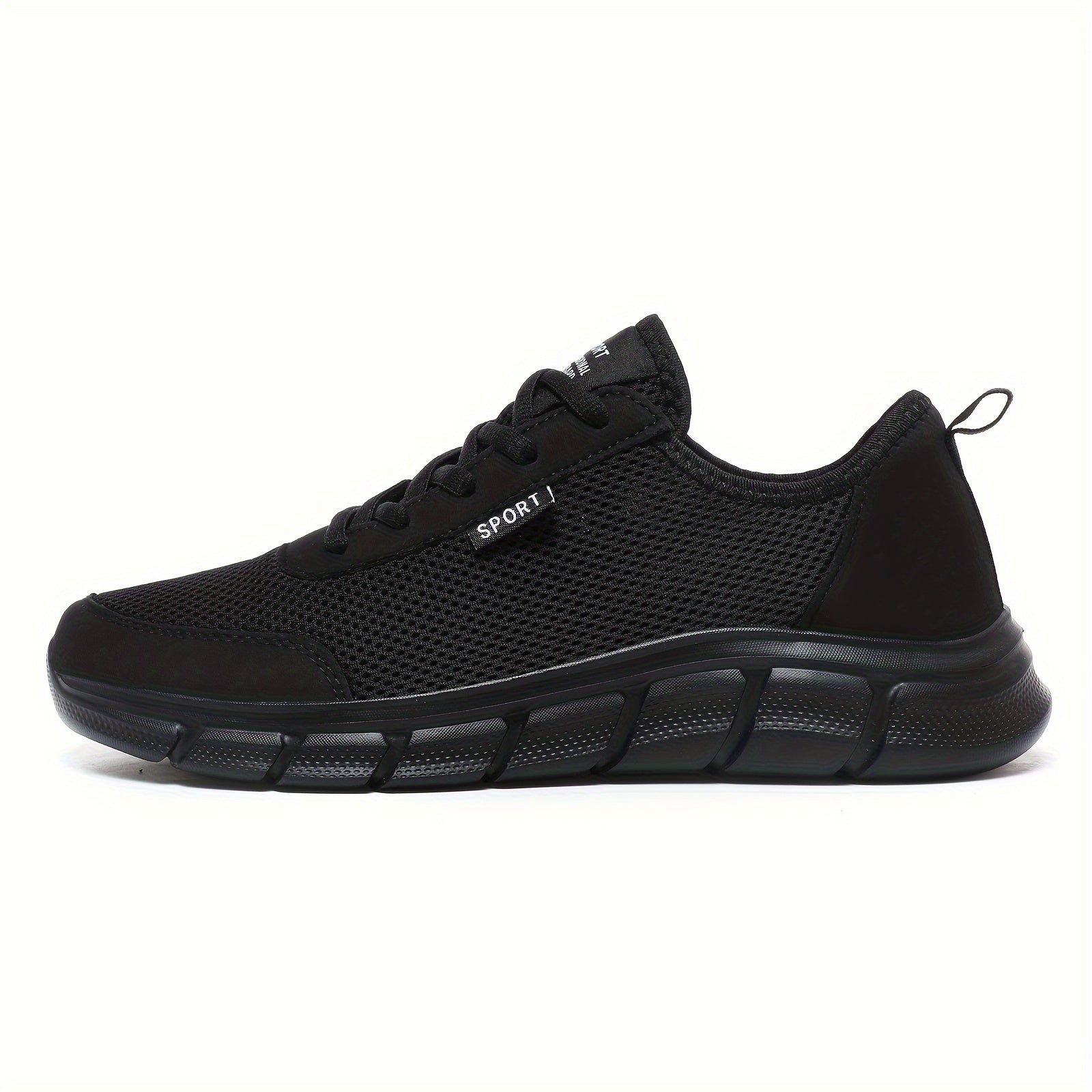 Men's Black Mesh Sneakers Breathable Lightweight Casual Shoes for Fall Spring Summer Sizes 39-48