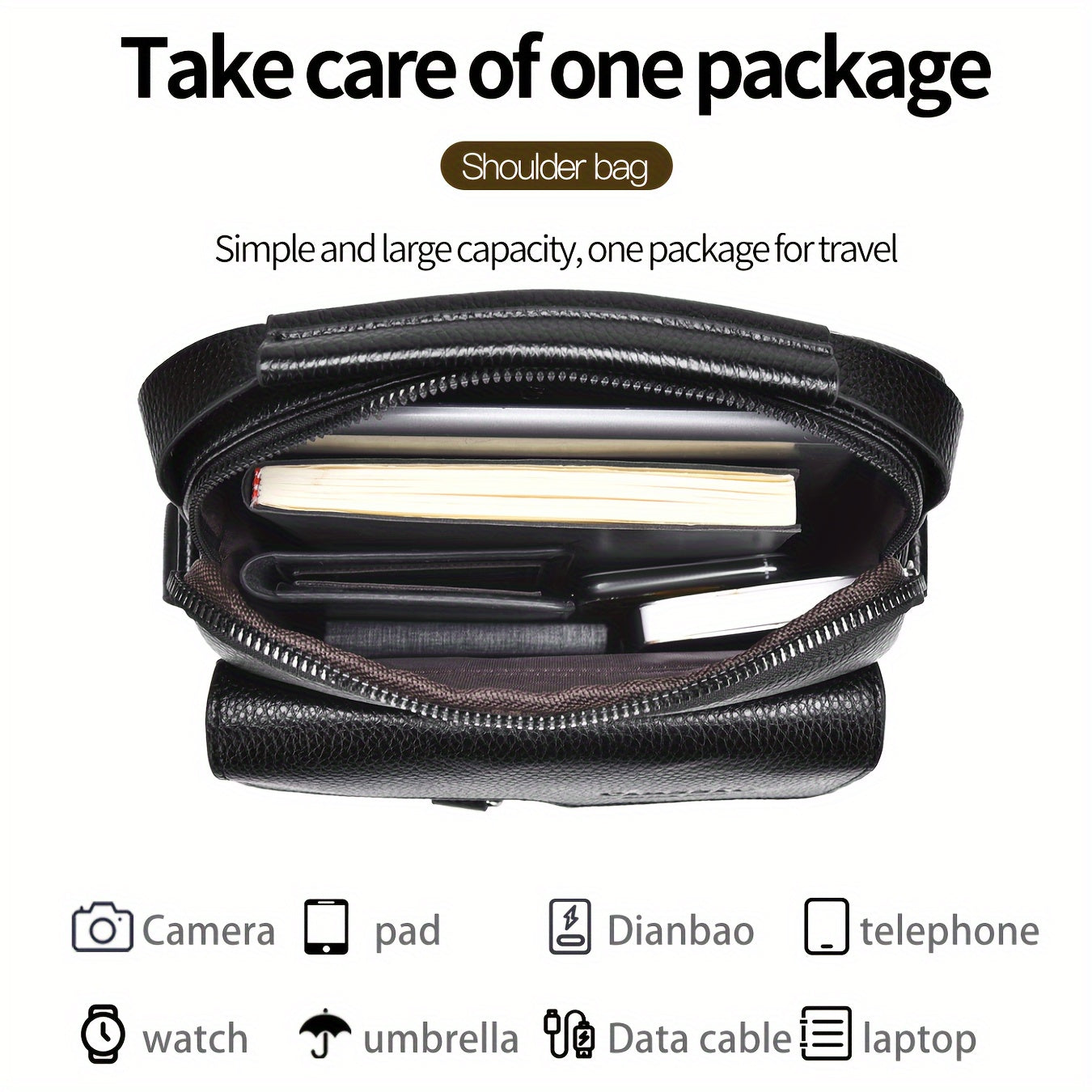 Vintage Messenger Bag for Men Women Waterproof Lightweight Zipper Compartments