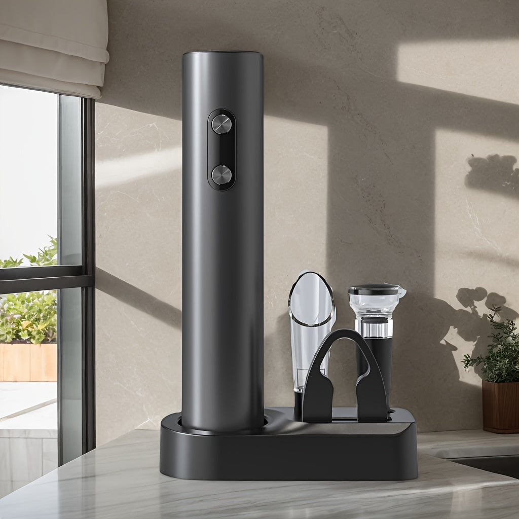 Electric Wine Opener Set with Vacuum Preservation and Pouring Accessories