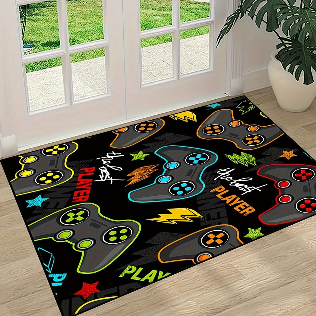 Game Controller Print Area Rug Anti-Fatigue Kitchen Mat Stain-Resistant Entrance Doormat