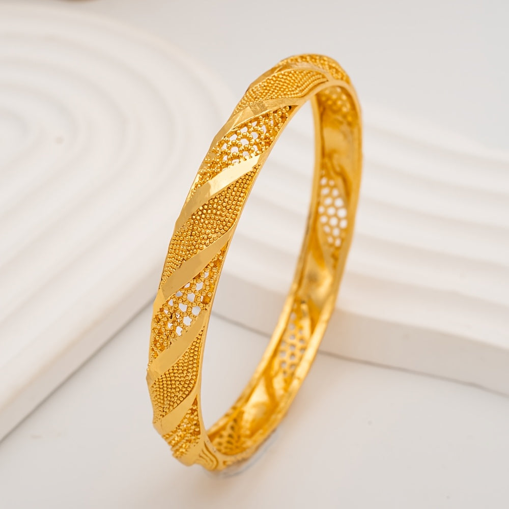 Set of 4 Gold-Tone Bangle Bracelets for Women Stylish Jewelry for Everyday and Special Occasions