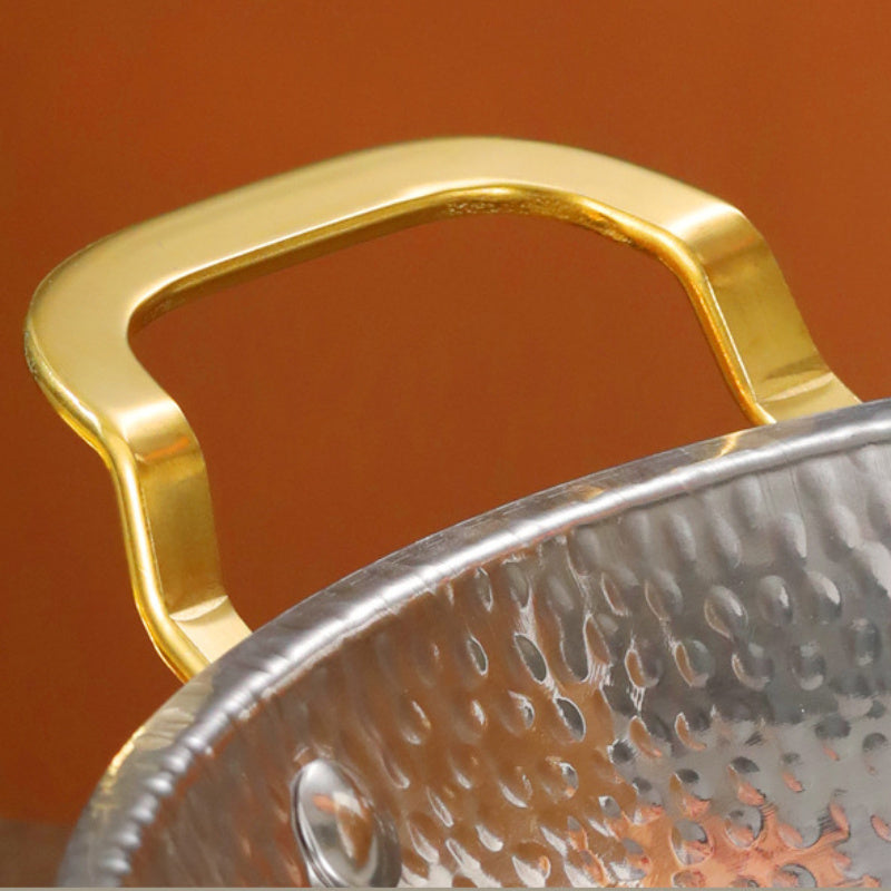 Portativ Nikel qotishmasidan yasalgan Wok to'plami - Uyda va ochiq havoda pishirish uchun ideal, katta sig'im, tez issiqlik taqsimoti va oson tozalanadi.