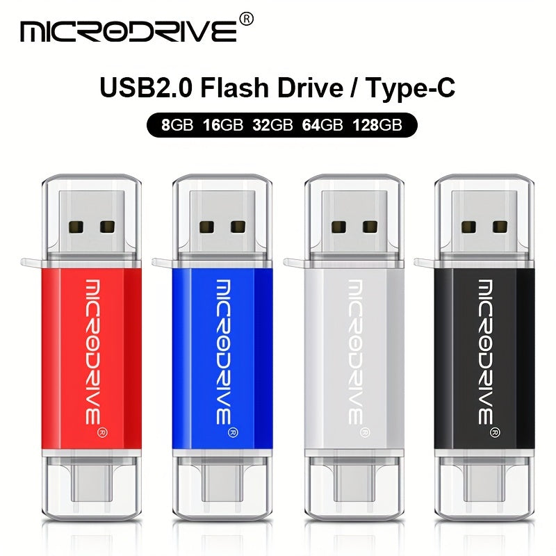 32GB, 64GB va 128GB o'lchamlarida mavjud bo'lgan yuqori tezlikdagi USB Type-C Microdrive.