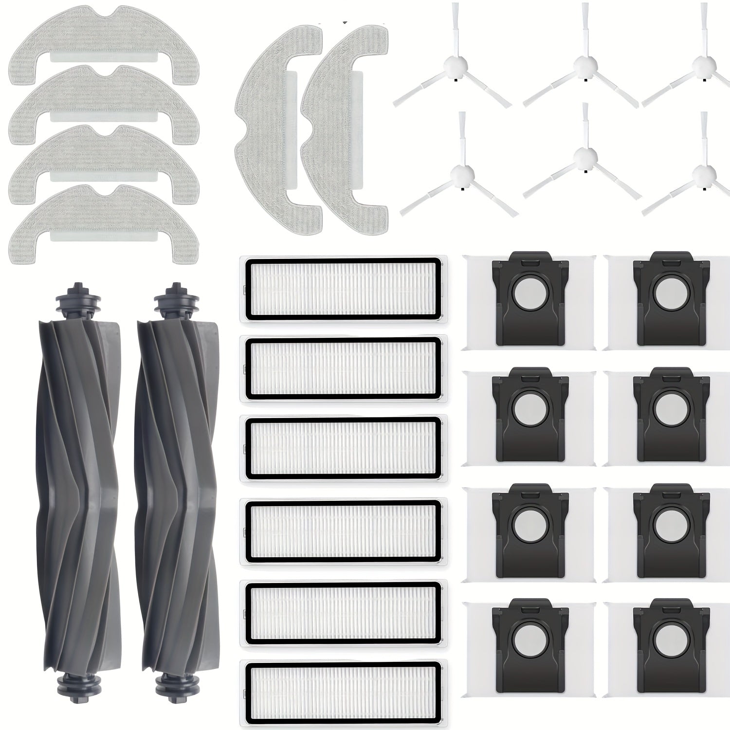 28pcs Vacuum Cleaner Replacement Parts for D10 Plus Gen 2 Includes Brushes Filters Mop Pads Dust Bags