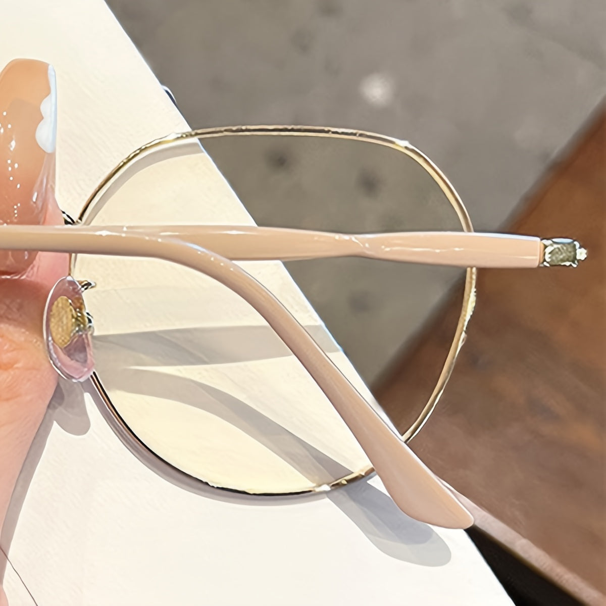 Round Glasses for Men Women Blue Light Protection Milk Coffee PC Frame Elegant Design