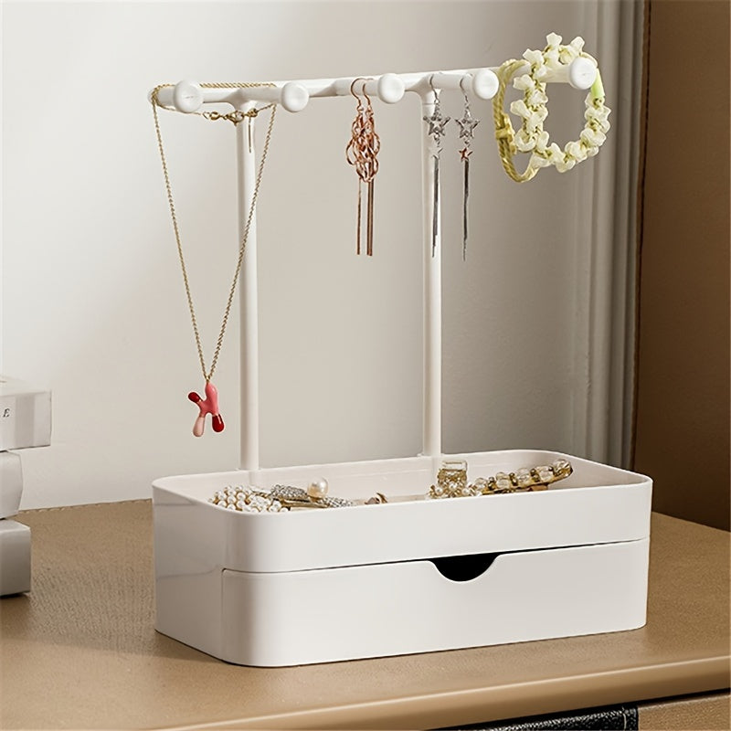 Soporte organizador de joyería colgante para collares, anillos, pendientes, accesorios para el cabello, estante de exhibición elegante