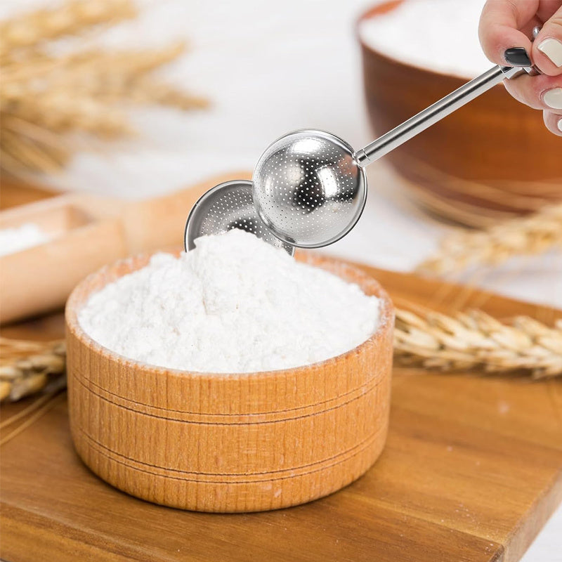 Zanglamaydigan po'latdan yasalgan choy qovuchi, uzun tutqichli, nozik tarmoqli, qayta ishlatiladigan sovg'a