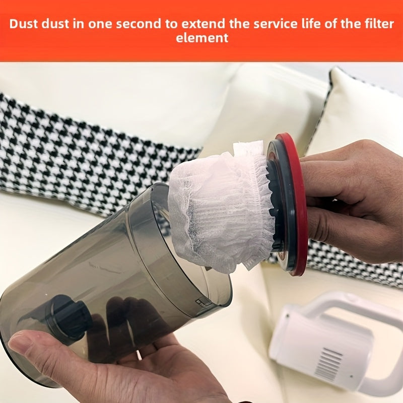 50 dona bir foydalanishlik changyutgich chang qopqogʻi, samarali chang yigʻish uchun shaffof PP tarmoq filtri bilan