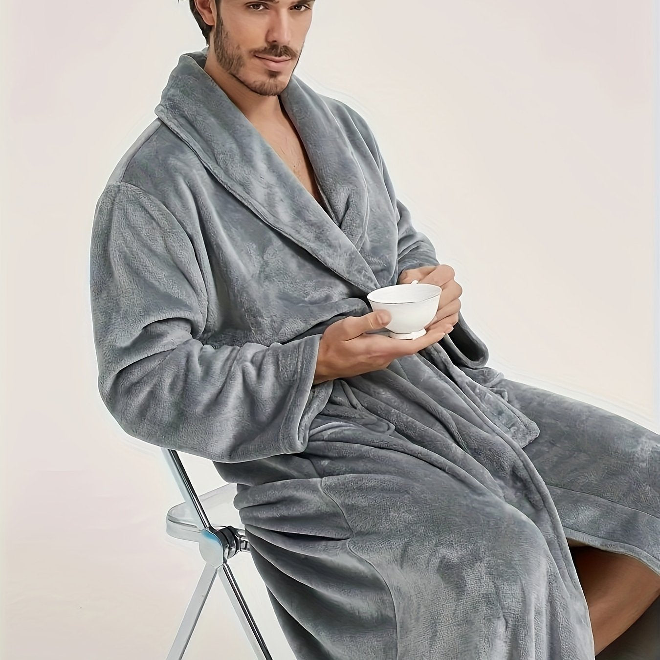 Yangi juftliklar uchun evropa uslubidagi flanel bathrobe, erkaklar va ayollar uchun.