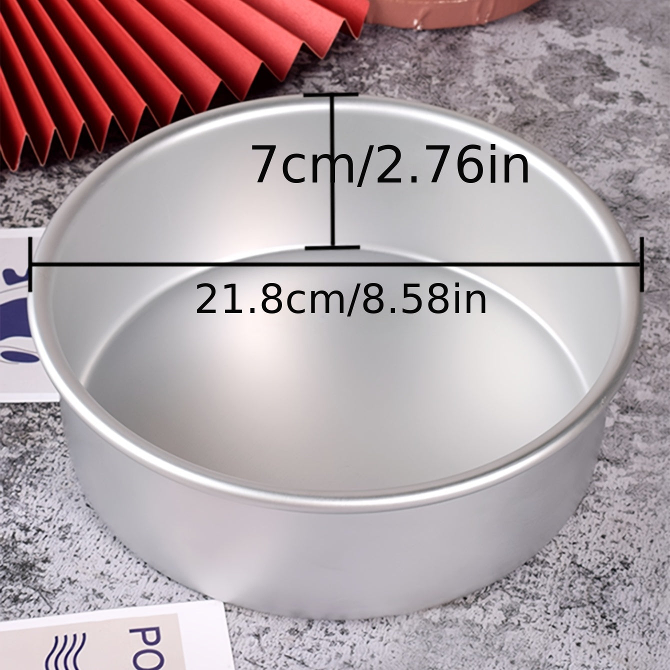 8-Inch Round Oven Cake Mold with Solid Bottom Anodized Aluminum for Chiffon Cakes