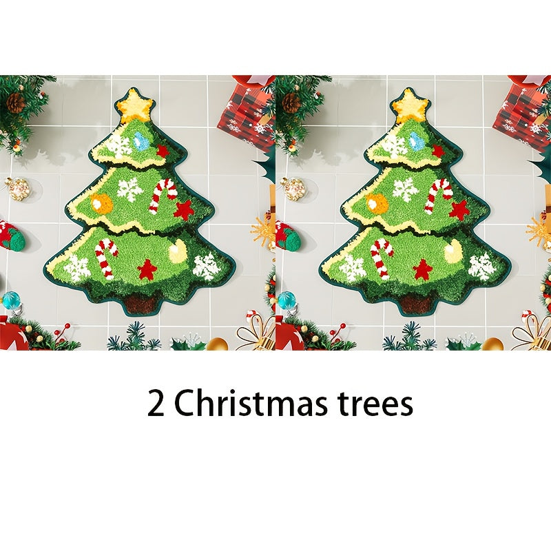 Christmas Tree Bathroom Mat Non-Slip Rug for Bathroom Living Room Entryway