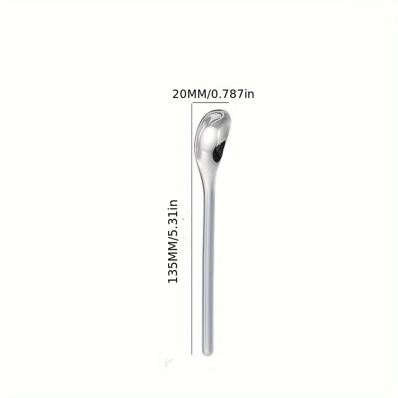 Silvery Stainless Steel Bird's Nest Spoon for Kids Coffee Honey Stirring