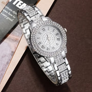 Women's Quartz Watch Set with Rhinestones Stainless Steel Band and Bracelet Gift for Valentine's Easter