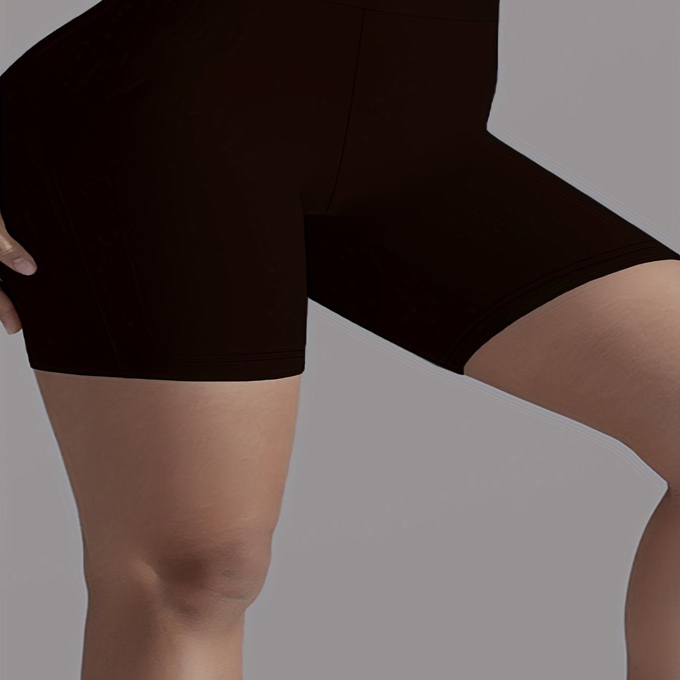 Plus Size Women Capri Leggings Solid Color Stretchy Casual Wear