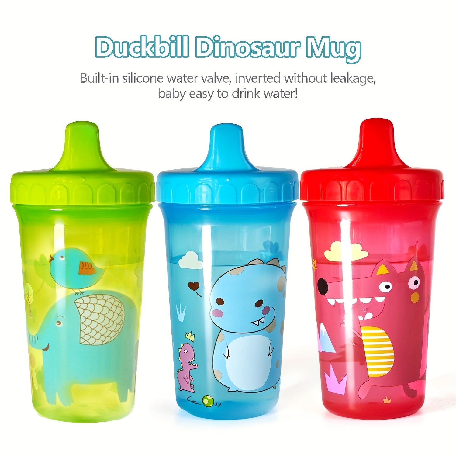 Kids' Spill-Proof Water Bottle with Duckbill Design 300ml Drop and Bite Resistant