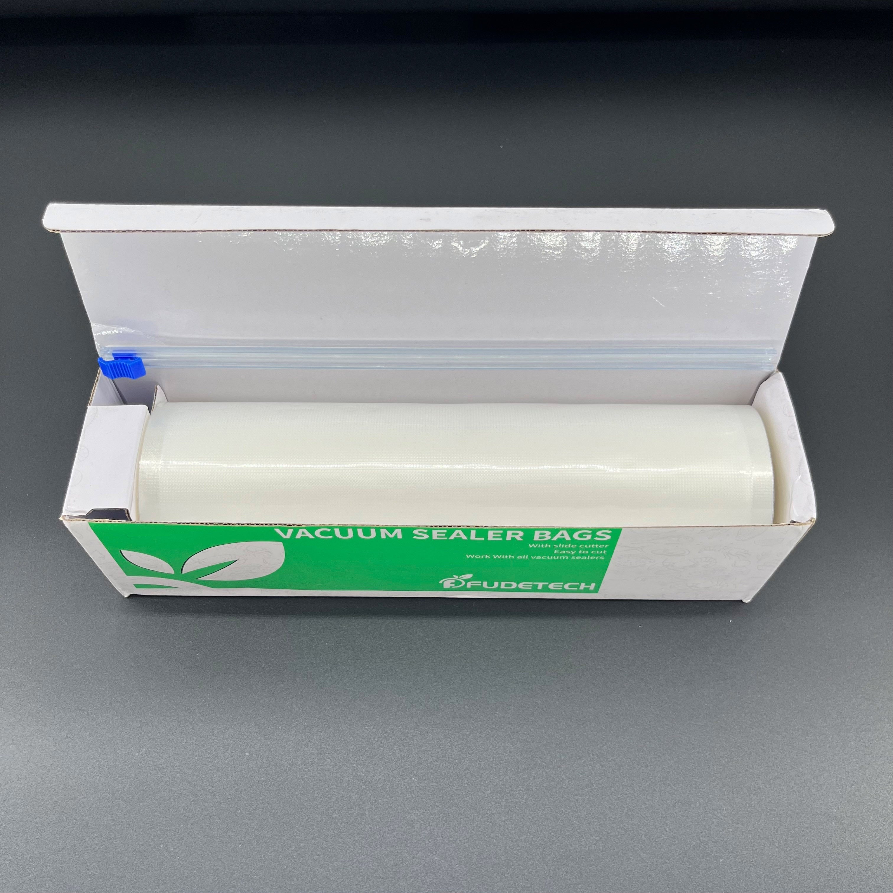 Vakuum yopishqoq sumkalar ruloni kesgich bilan 28x1500cm oziq-ovqat saqlash uchun mustahkam shaffof