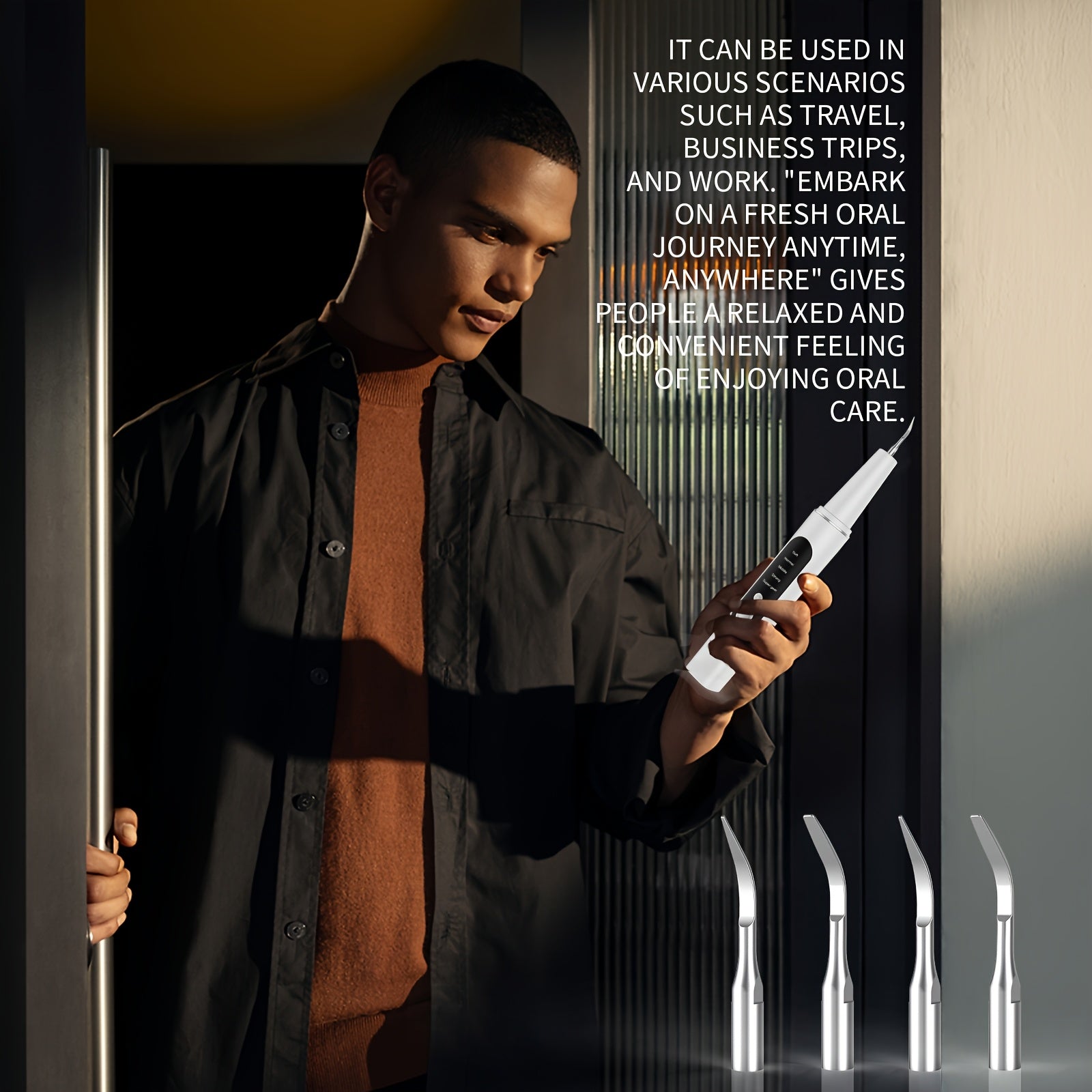 Electric Tooth Cleaner Kit with 28000 Vibration Frequency USB Rechargeable Deep Oral Care Portable for Home Travel