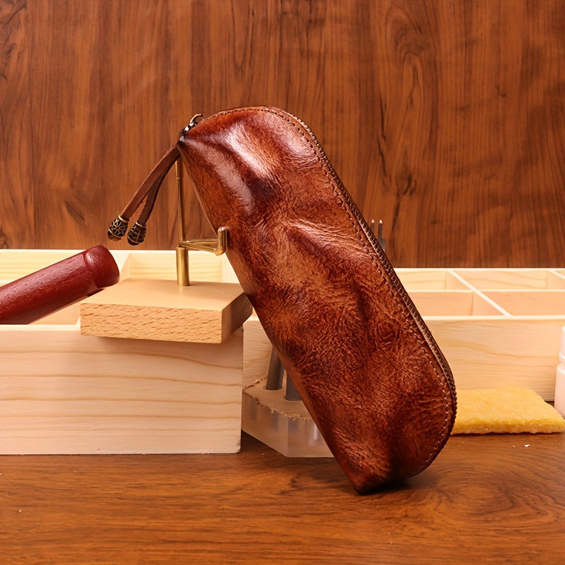 To'liq donli charmadan qilingan ko'zoynak qutilari, eski uslubda qo'l bilan tayyorlangan, o'simlik bilan tanlangan charmadan yasalgan. Ushbu qishloq uslubidagi ko'zoynak saqlash sumkalari qo'shimcha xavfsizlik uchun zip yopish bilan jihozlangan.