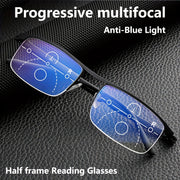 Unisex Dual-Purpose Reading Glasses with Blue Light Protection and Half-Frame