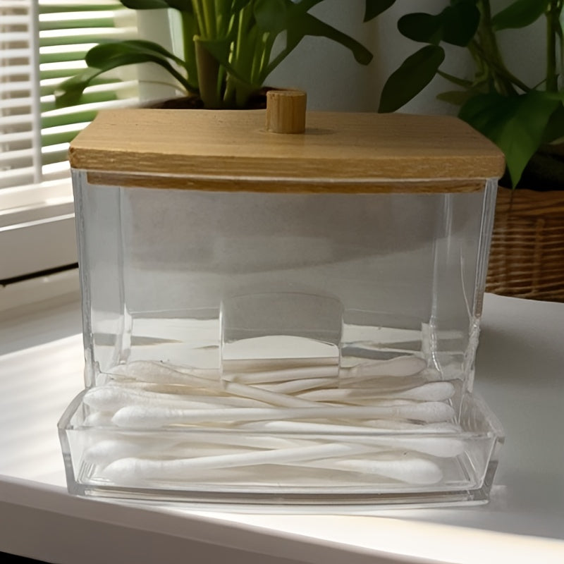 Bathroom Organizer Set with Swab Holder Qtip Dispenser and Storage Canisters