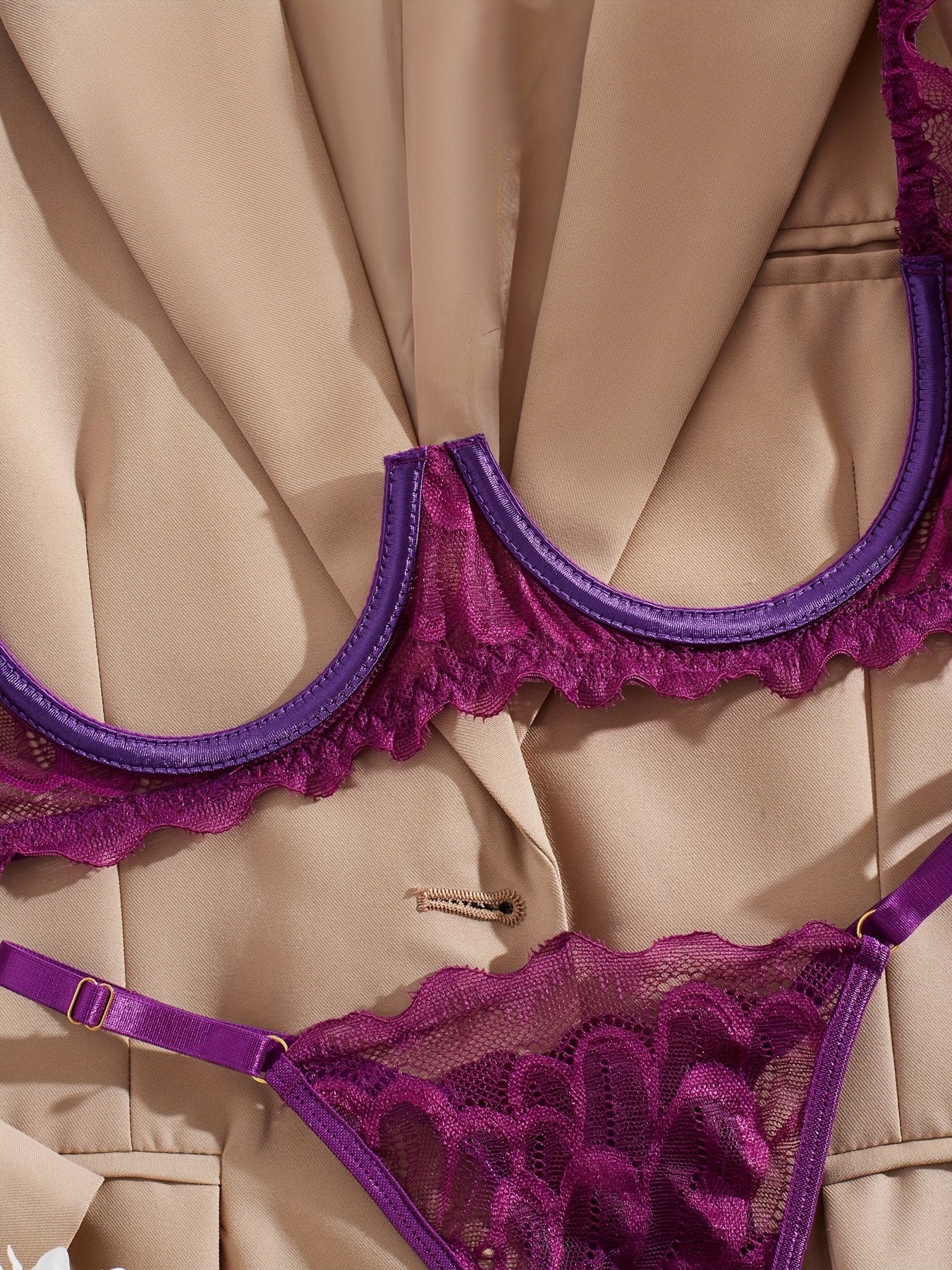 Women's Lingerie Set with Cupless Bra and Panty, Comfortable, Sexy