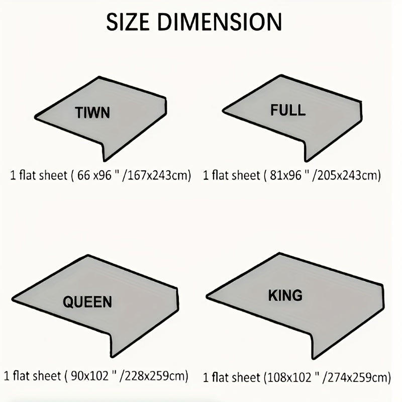 Silky Satin Bed Sheet Flat Sheet for Bedroom Guest Room Home Decor 1 Piece