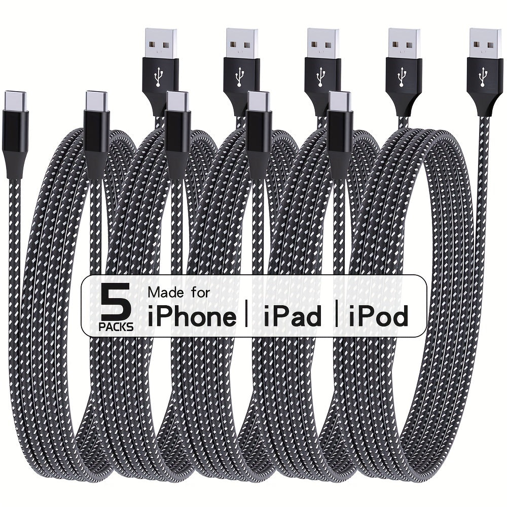 Set of 5 USB C Fast Charging Cables for Samsung, Moto G Series Data Transfer