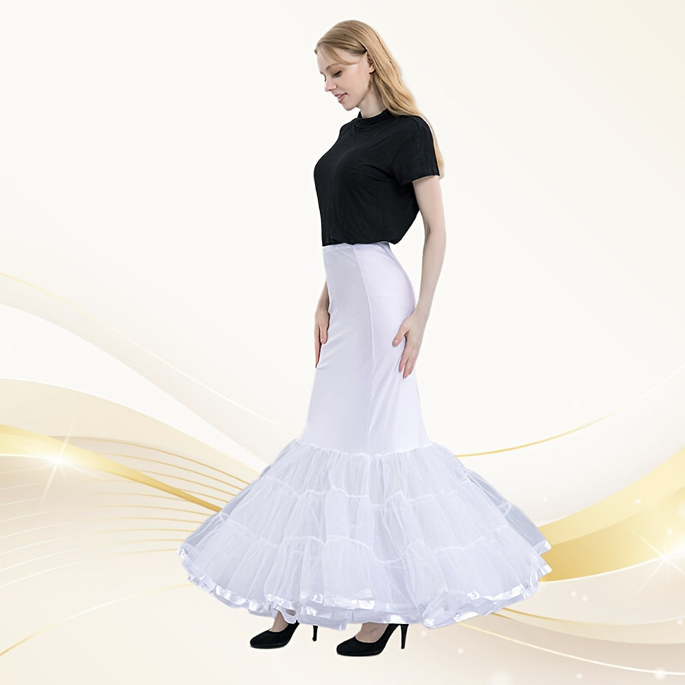 White Tulle Skirt for Women Multi-Layer Mermaid Design for Weddings Proms and Events