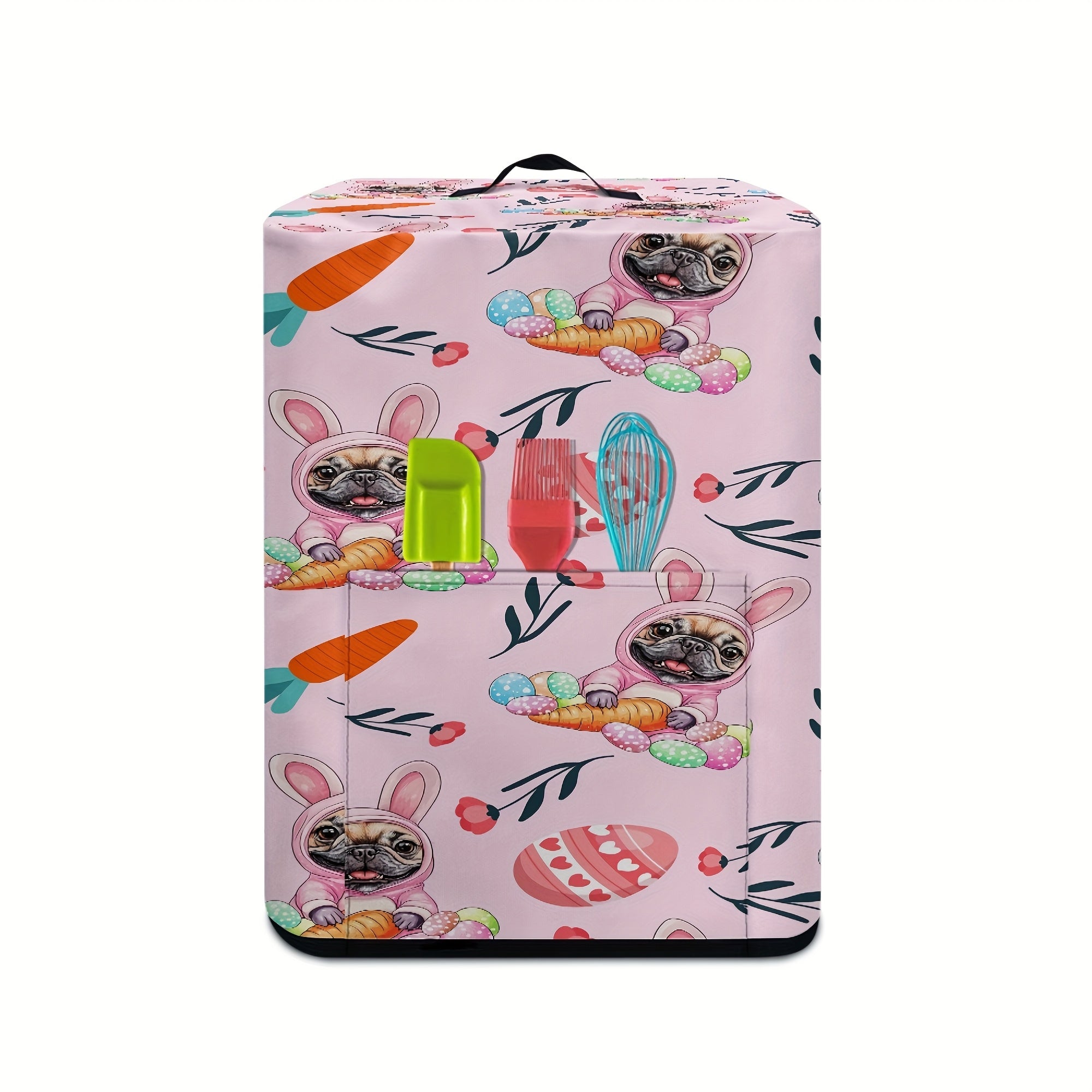 Multifunctional Kitchen Cover with Handle and Tissue Pocket for Cookware Easter Theme Dust Cover