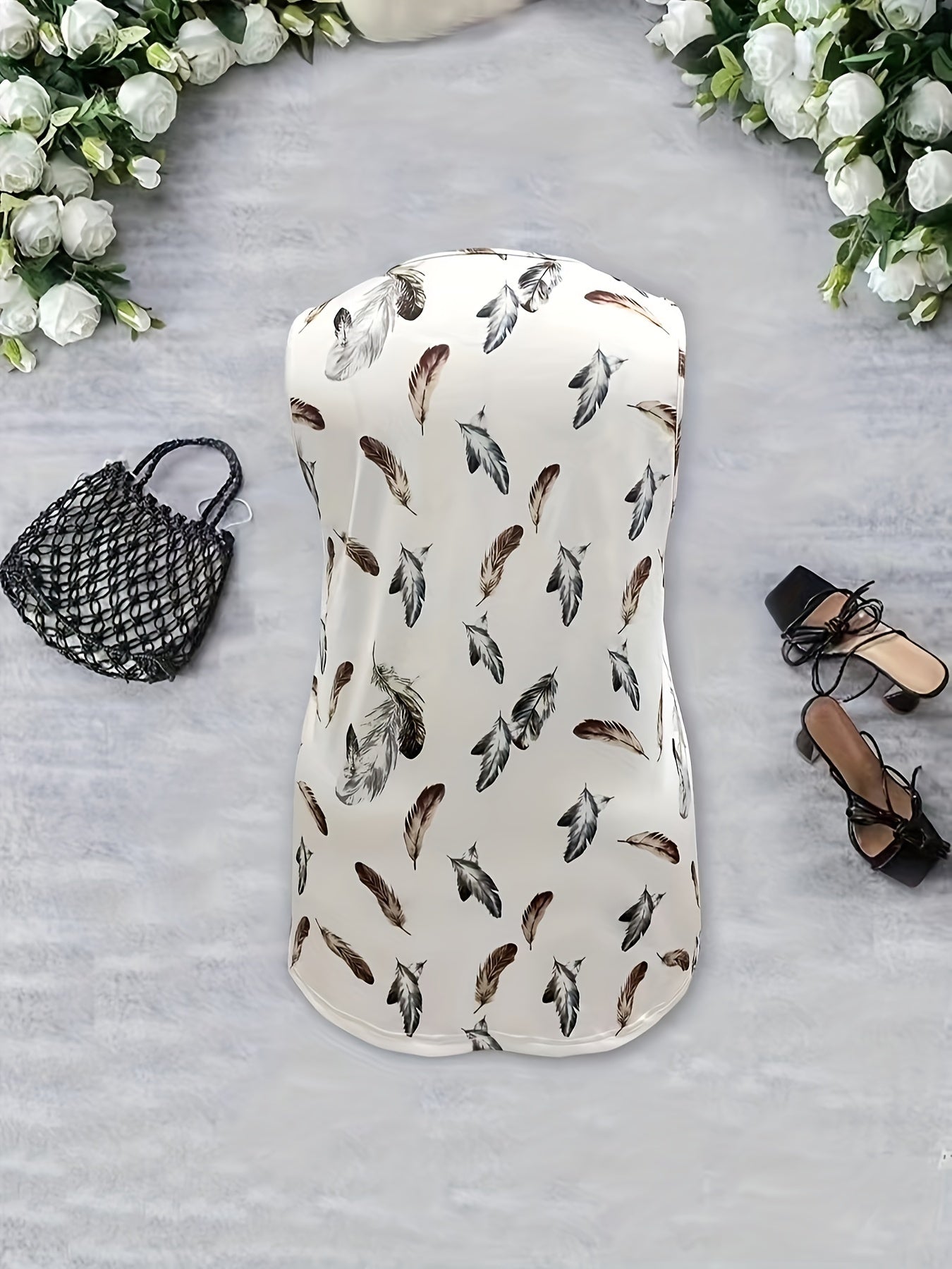 Женский майка с принтом для полных, летняя, с квадратным вырезом, широкими бретелями, белая