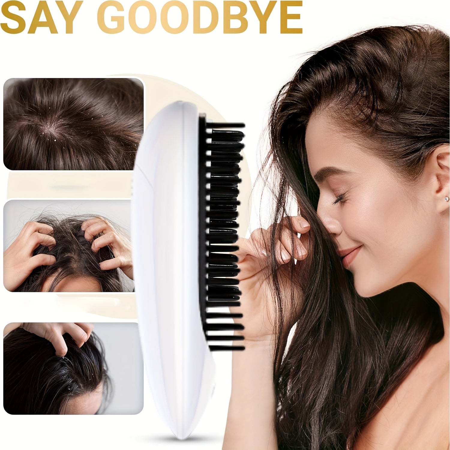 Cepillo eléctrico para cabello, masajeador para todo tipo de cabello, húmedo o seco, alimentado por batería