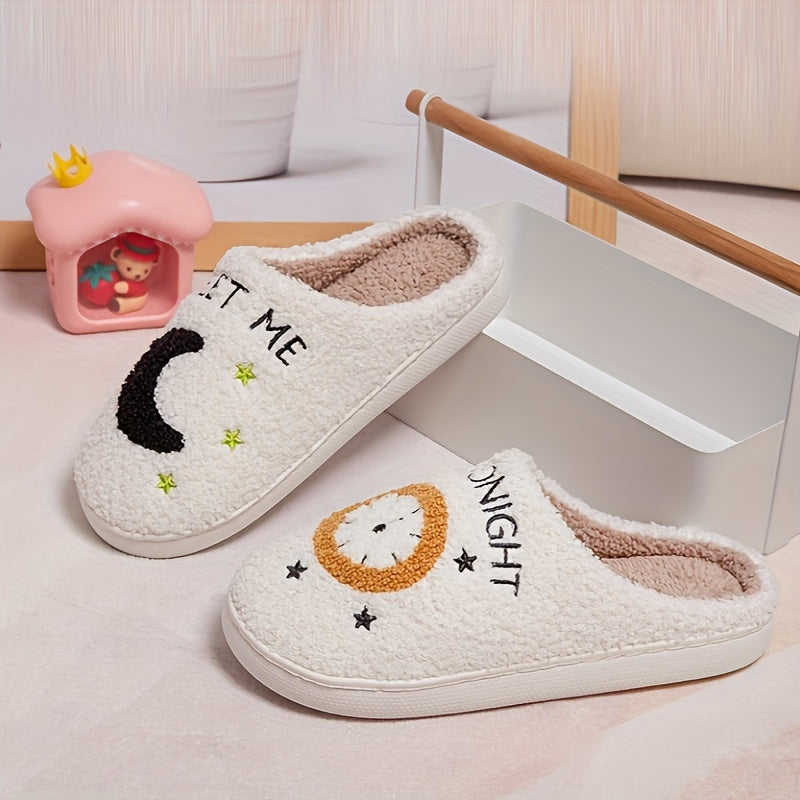 Pantuflas de interior para mujer con patrón de corazones, forro de felpa, franela antideslizante y suela TPR