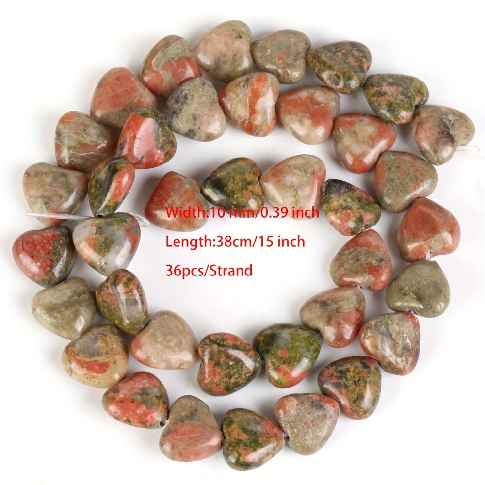 Heart-Shaped Stones Set 10mm Rose Quartz Lapis Lazuli Amazonite for Jewelry Making