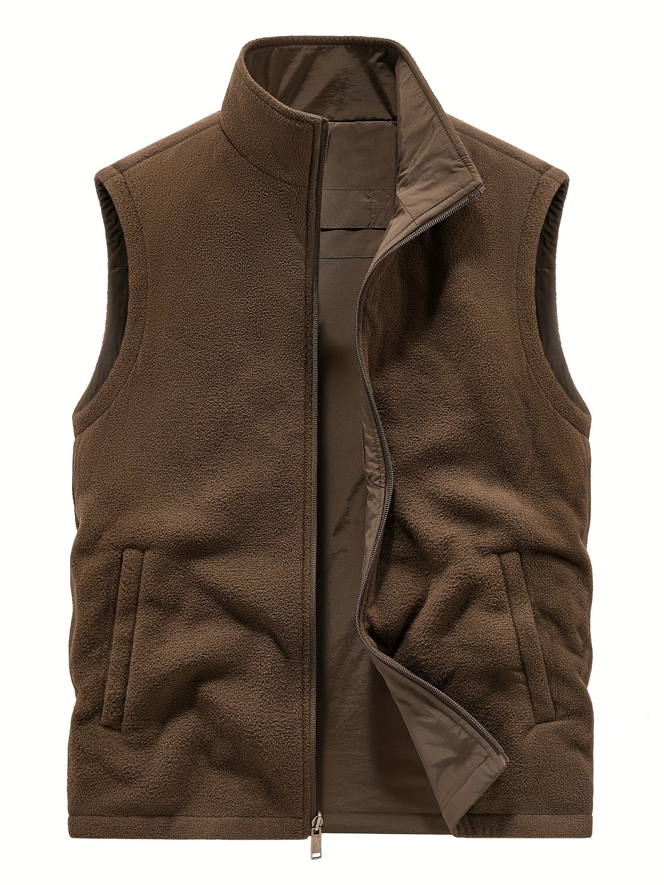 Men's Nylon Casual Zip Up Vest for Spring and Fall Outdoor Wear