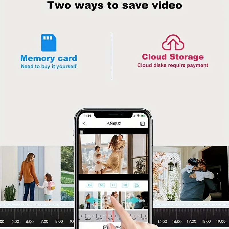 Cámara de seguridad inalámbrica con visión nocturna y audio bidireccional