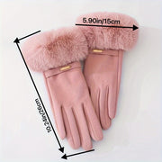 Women's Winter Gloves Soft Touchscreen Fleece-Lined Windproof Driving and Riding Gloves