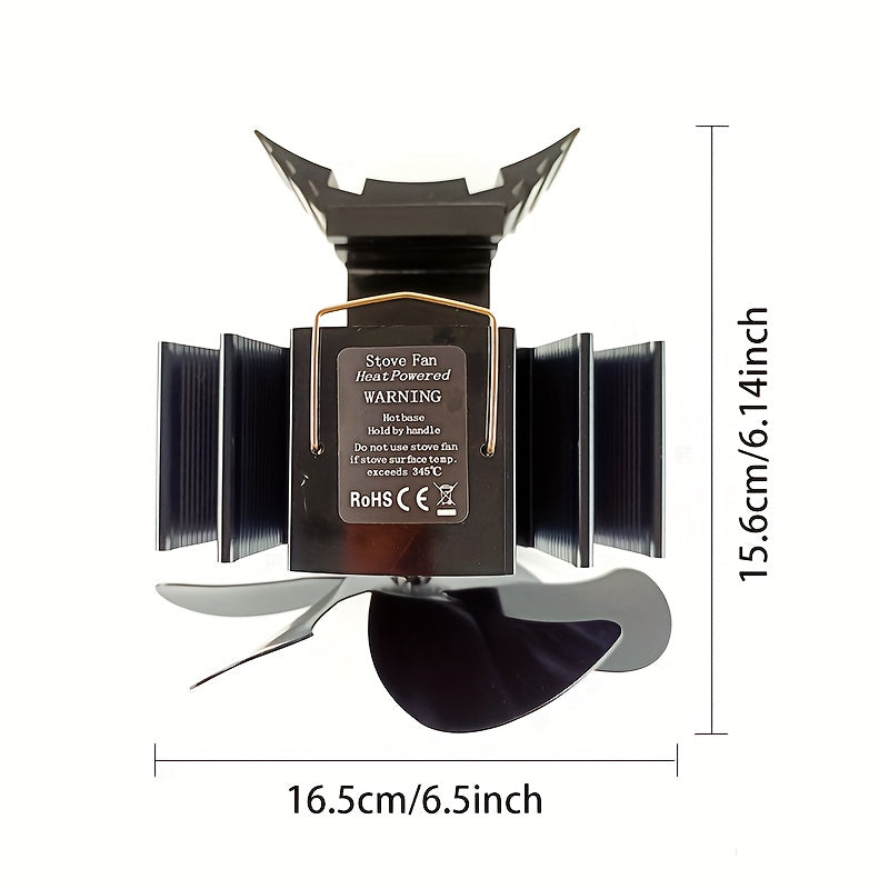 6-Blade Wall Mounted Fan Portable Indoor Outdoor Fireplace Chimney Use