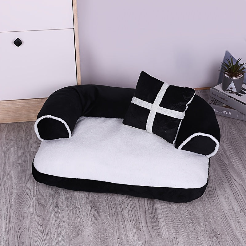 Winter Warm Pet Sofa Bed with Removable Washable Cushion for Small to Large Dogs and Cats
