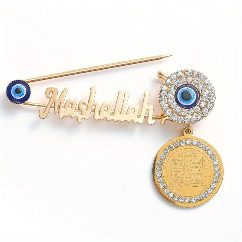 Модная брошь-булавка "Глаз Дьявола" - акцент из сплава для воротников и одежды