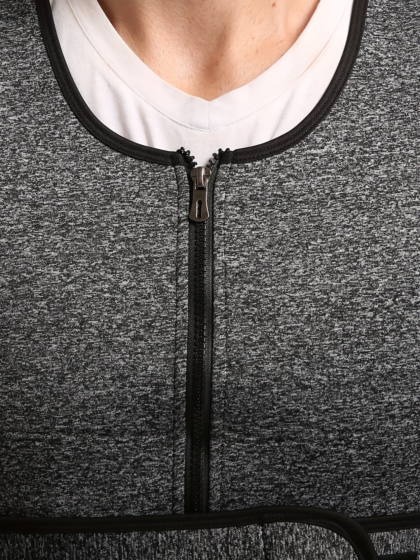 Men's Gray Neoprene Double Belt Shapewear Vest for Sweat and Body Shaping