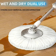 Aylanuvchi mopu uchun almashtirish boshliqlari, 3 ta to'plam. Ushbu 360° aylanuvchi mop boshliqlari polni tozalash uchun mo'ljallangan, quruq va nam mop matolari ham kiritilgan. Tozalash oson va tozalash vositalaringizga zarur qo'shimcha.