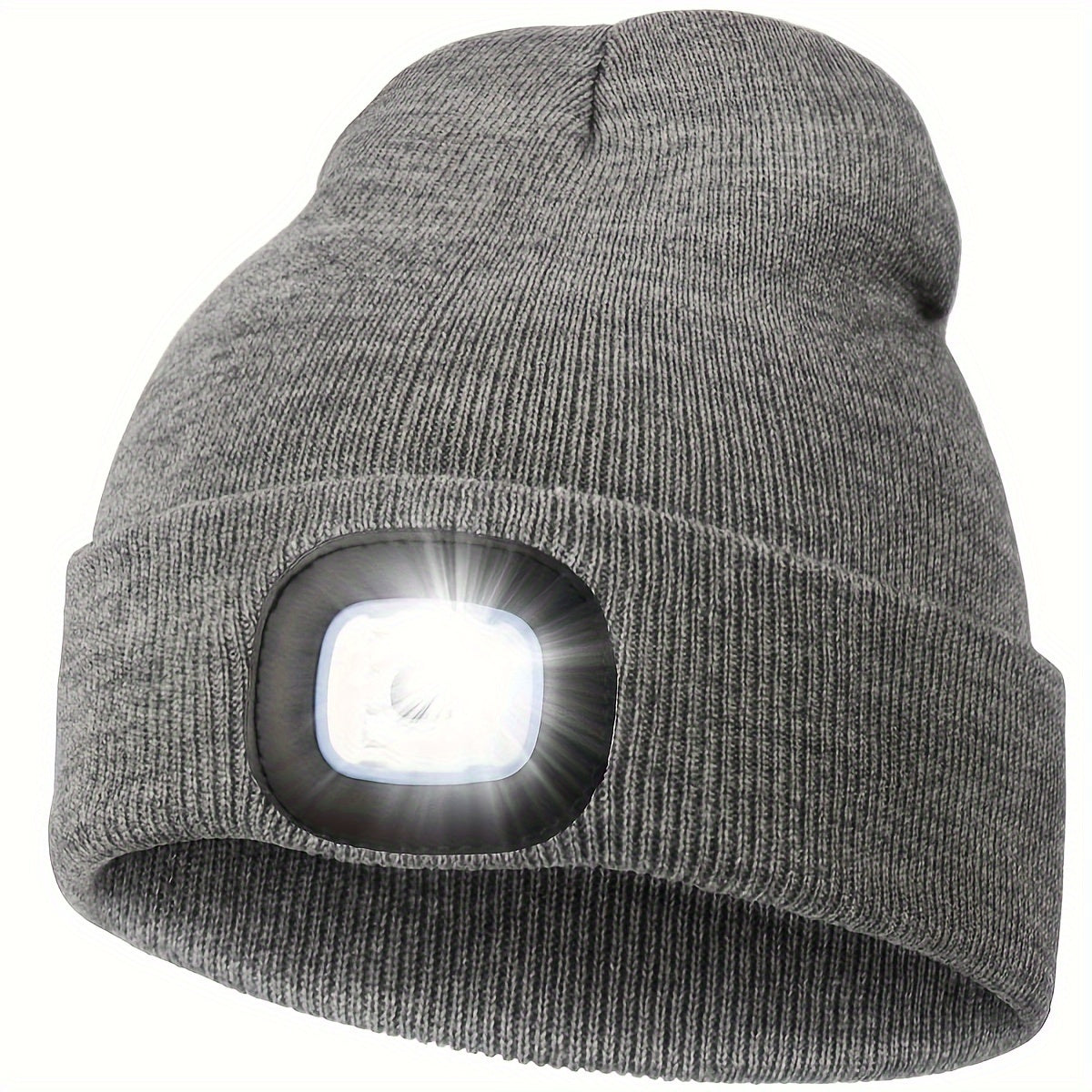Unisex LED Beanie Hat with 4 LEDs for Night Walking Camping and Fishing