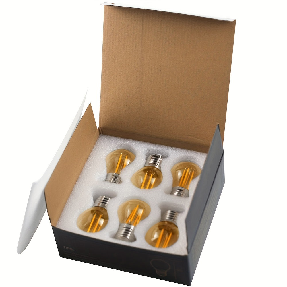 6pcs Edison Style Amber Vintage G45 LED Bulbs 220V 4W 6W Warm White