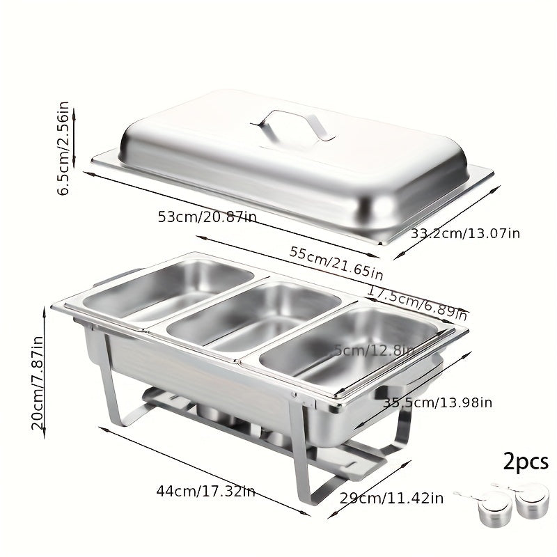 Stainless Steel Buffet Warmer Set for Restaurants and Entertaining