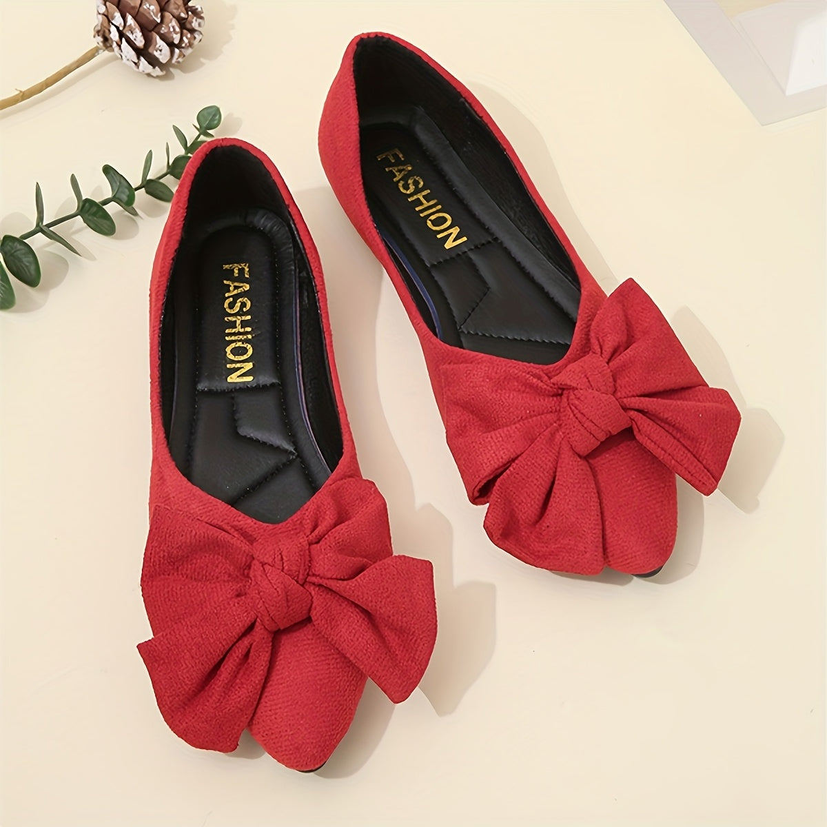 Women's Flat Shoes Casual Pointed Toe Slip-Ons Synthetic Faux Leather Rubber Sole