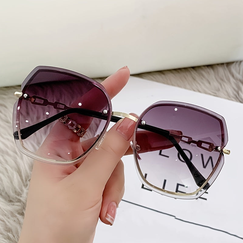 О oversized Polygon Frame Sunglasses с градиентными цветными линзами для защиты от солнца на улице